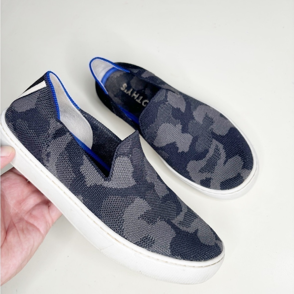 Rothy's Women’s Original Slip On Sneaker Shoe Gray Camo Women US Size 6